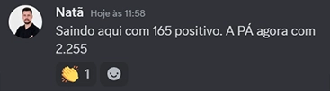 Mensagem de aluno no Discord