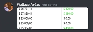 Mensagem de aluno no Discord